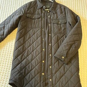 Love Tree Quilted Black Shirt Jacket